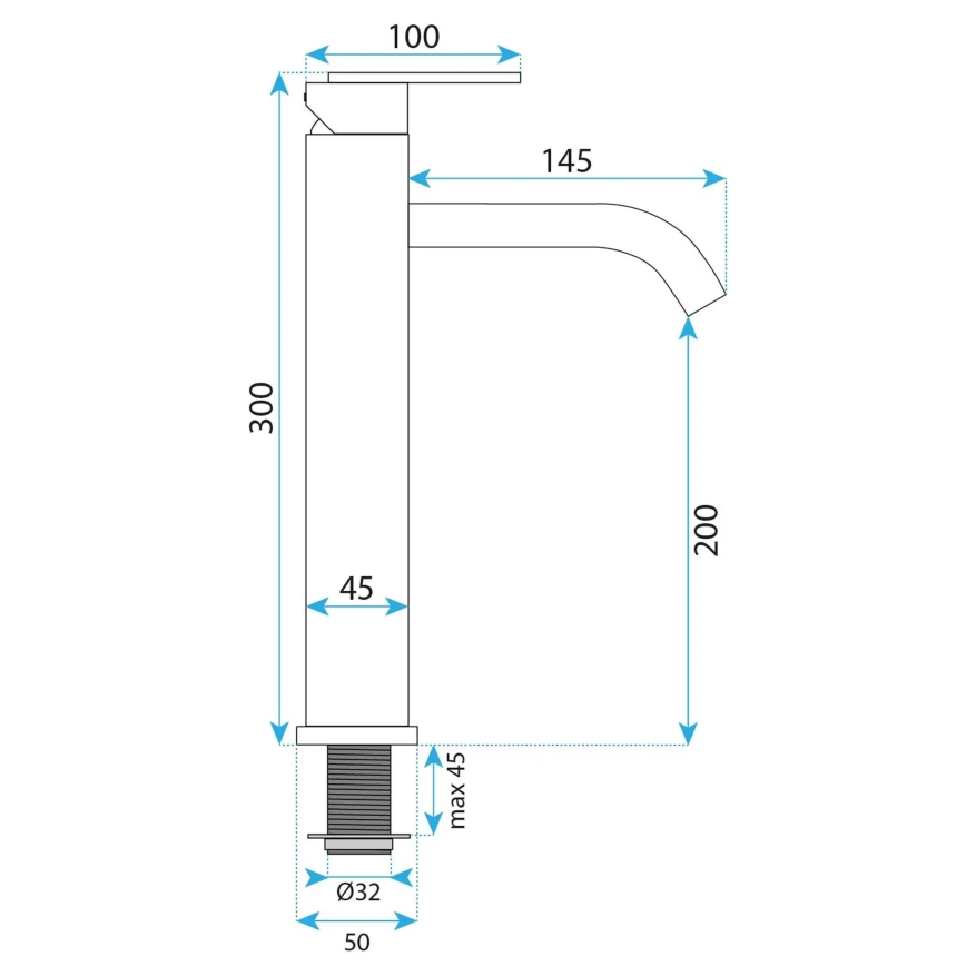 REA-B5509 - Tvättställsblandare ONTARIO 30 cm, borstad guld