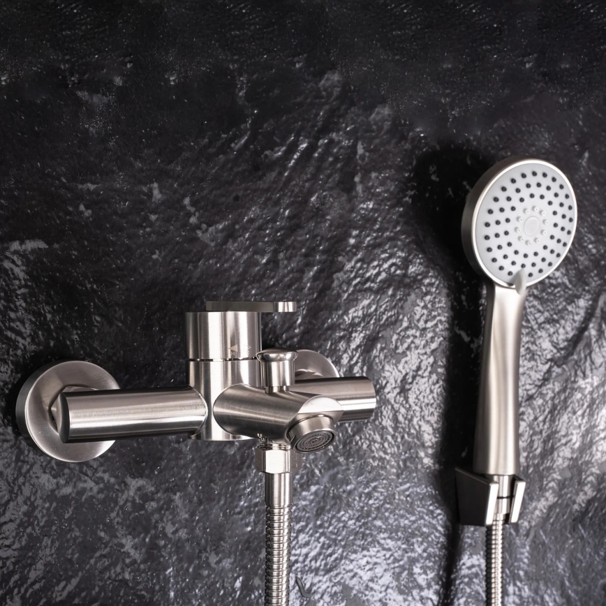 REA-B5514 - ONTARIO badkarsset med blandare i borstat stål