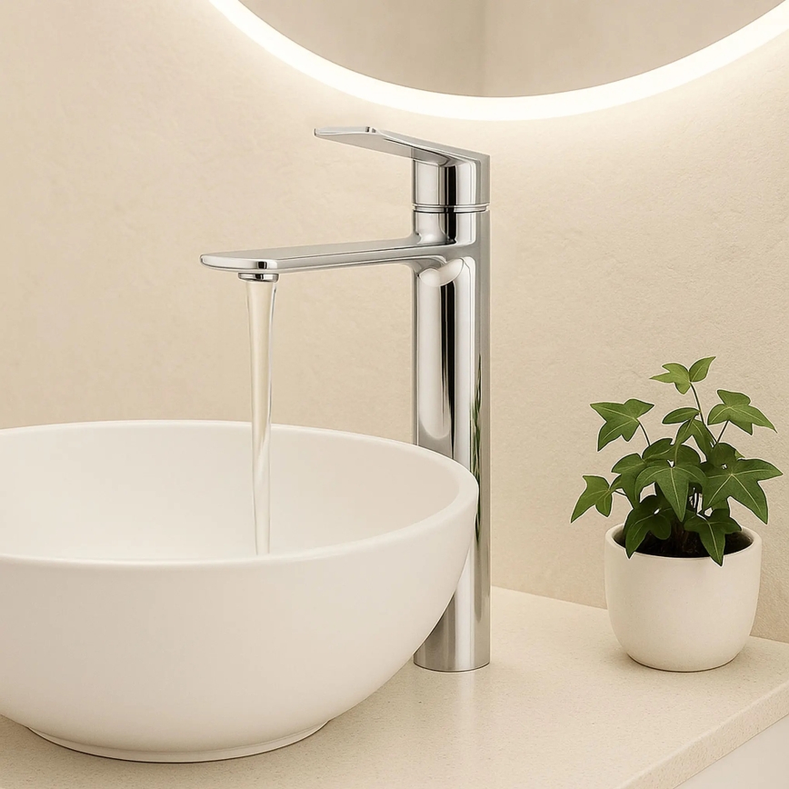 REA-B6203 - Tvättställsblandare STORM 29,5 cm, blank krom
