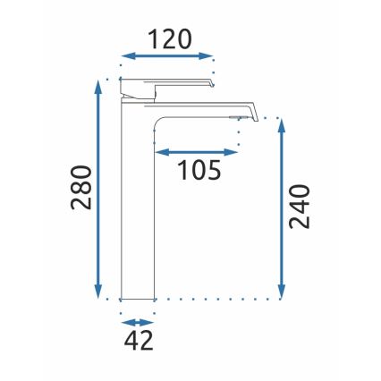 REA-B6207 - Tvättställsblandare HASS 28 cm polerad krom