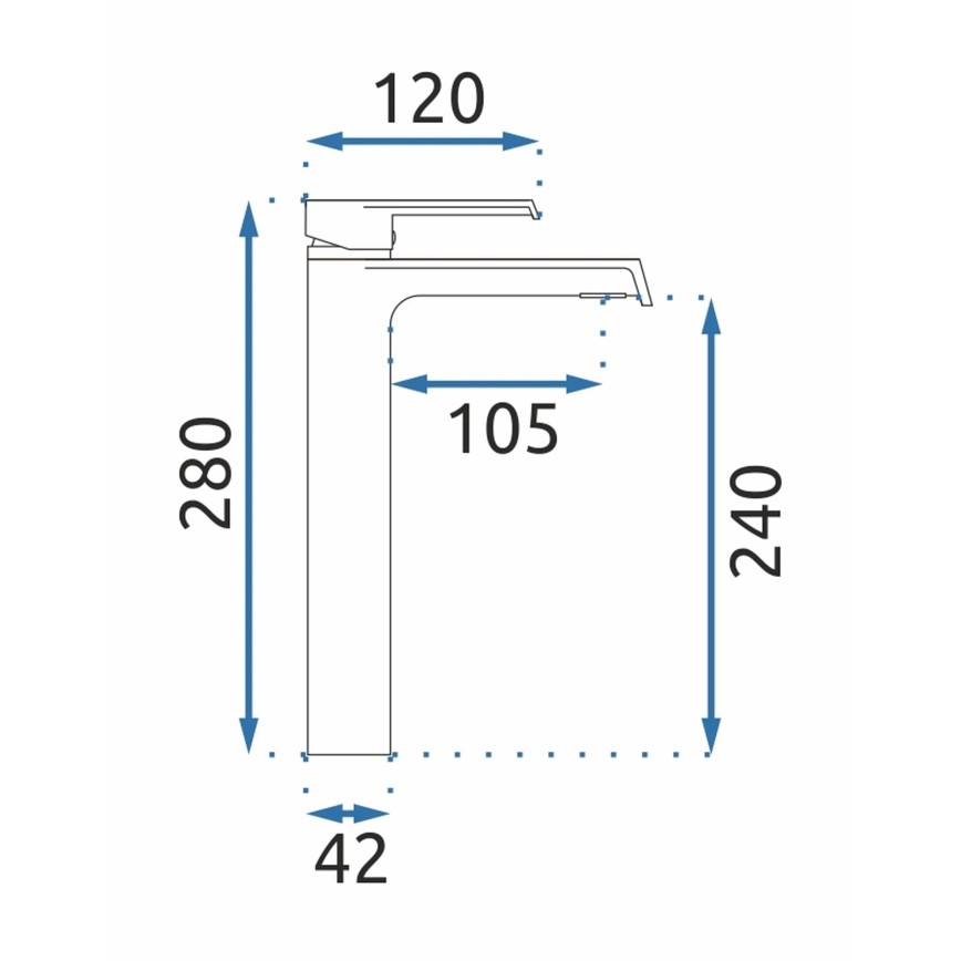 REA-B6207 - Tvättställsblandare HASS 28 cm polerad krom