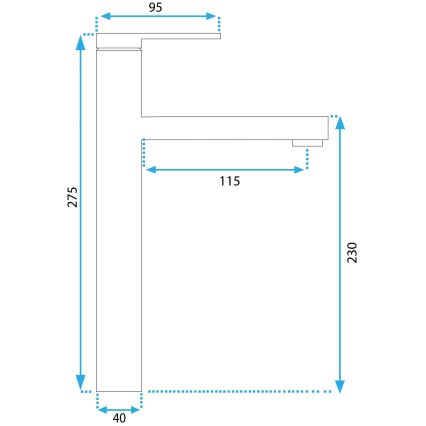 REA-B6214 - Tvättställsblandare PIXEL 27,5 cm svart
