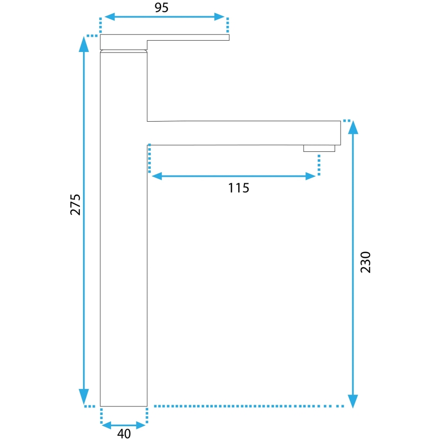 REA-B6214 - Tvättställsblandare PIXEL 27,5 cm svart