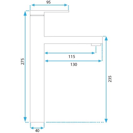 REA-B6215 - Tvättställsblandare PIXEL 27,5 cm guld