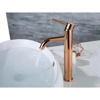 REA-B6321 - Tvättställsblandare LUNGO 28 cm roséguld