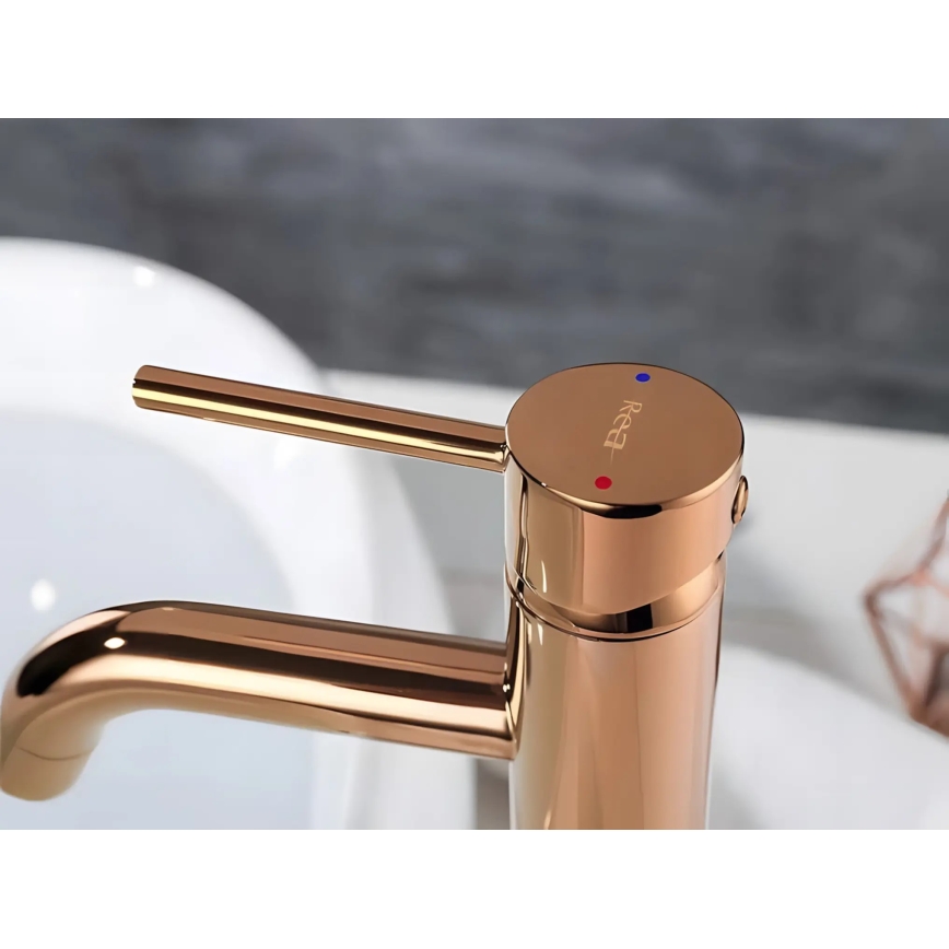 REA-B6321 - Tvättställsblandare LUNGO 28 cm roséguld