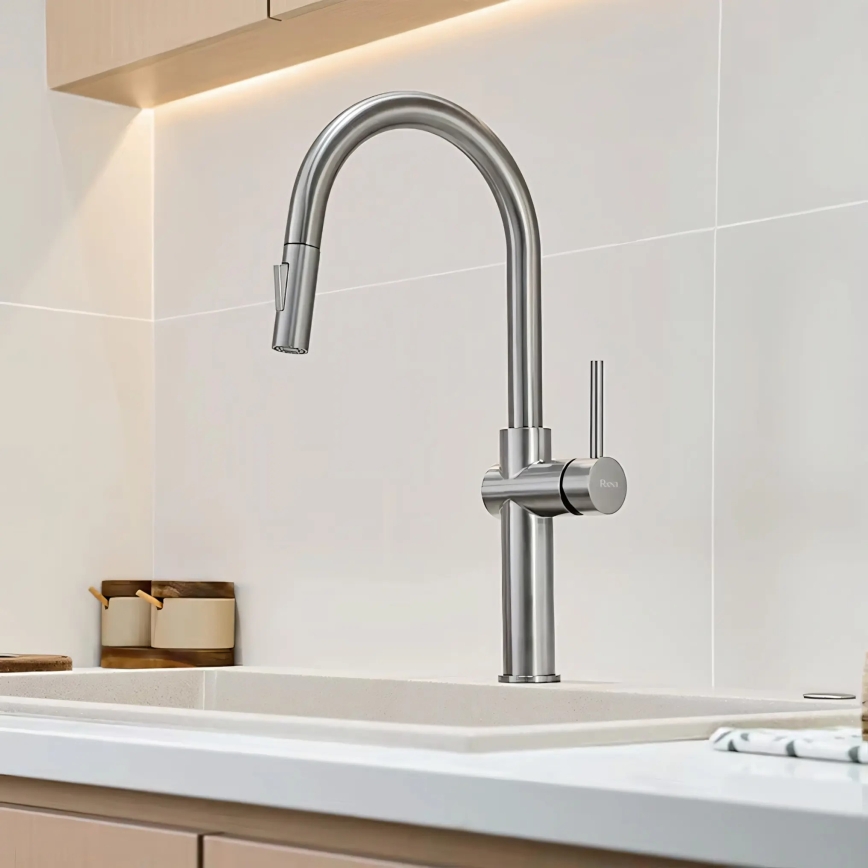 REA-B6330 - Köksblandare med utdragbar handdusch FRESH 45 cm nickel