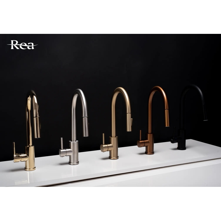 REA-B6560 - Köksblandare FRESH med utdragbar dusch, 45 cm, borstad koppar