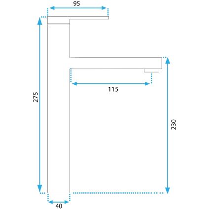 REA-B6562 - Tvättställsblandare PIXEL 27,5 cm polerad krom