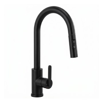 REA-B6571 - Diskbänksblandare med utdragbar handdusch ONTARIO 38 cm svart