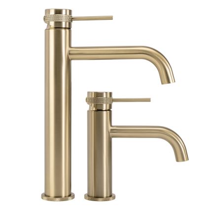 REA-B6896 - Tvättställsblandare LUNGO 28 cm borstad guldfinish