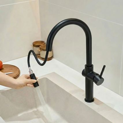 REA-B7200 - Köksblandare med utdragbar handdusch FRESH 45 cm svart