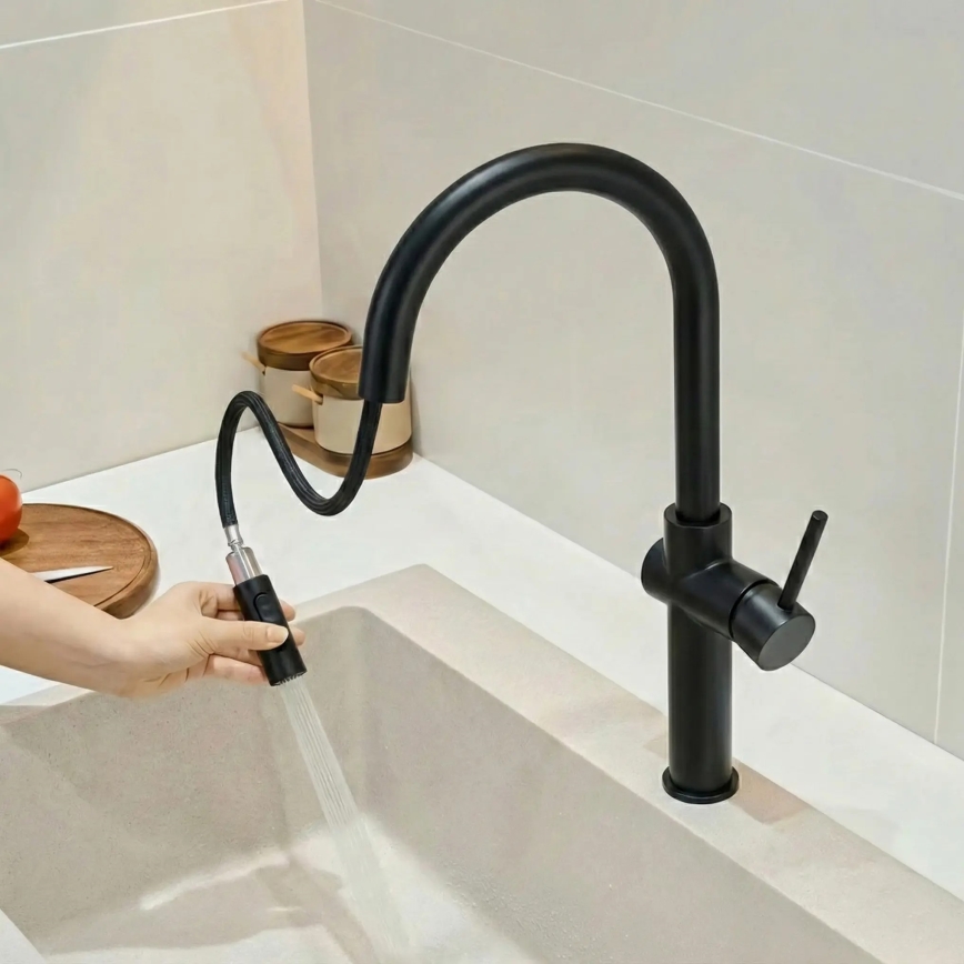 REA-B7200 - Köksblandare med utdragbar handdusch FRESH 45 cm svart