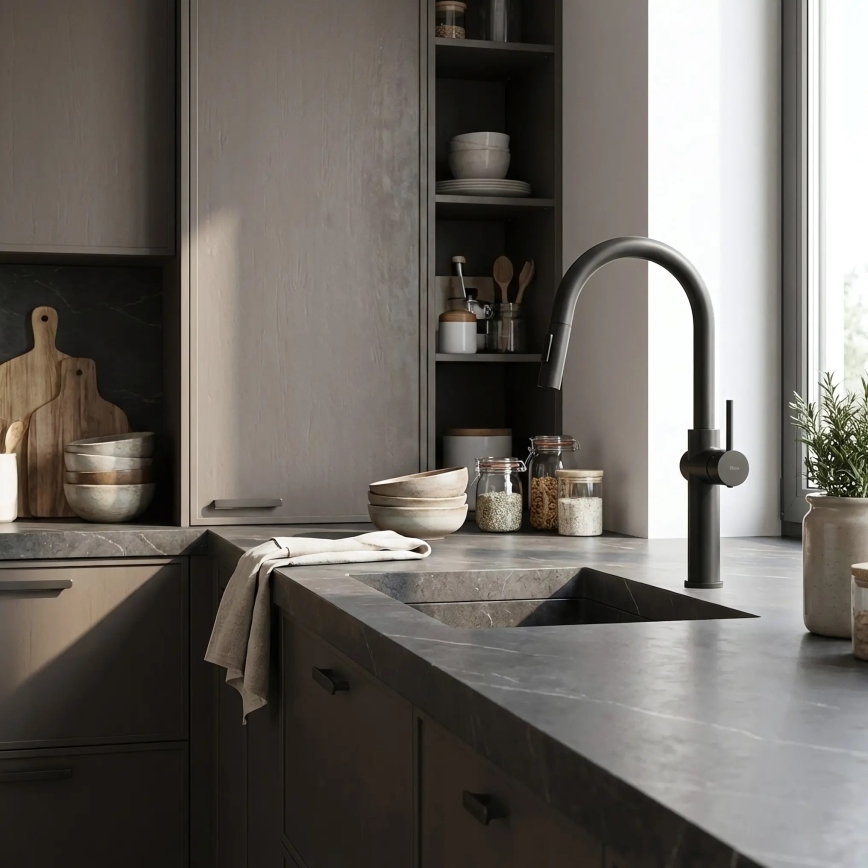 REA-B7200 - Köksblandare med utdragbar handdusch FRESH 45 cm svart