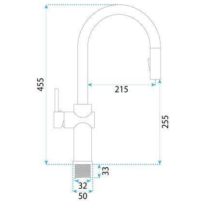 REA-B7200 - Köksblandare med utdragbar handdusch FRESH 45 cm svart