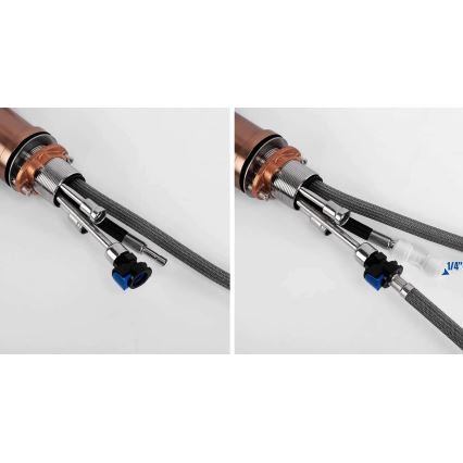 REA-B7436 - Köksblandare med utdragbar handdusch och inbyggt filter ECO FRESH 37,5 cm koppar