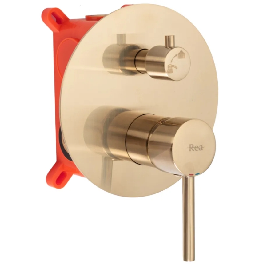 REA-B7503 - Badkarsset med infälld blandare LUNGO i borstad guld