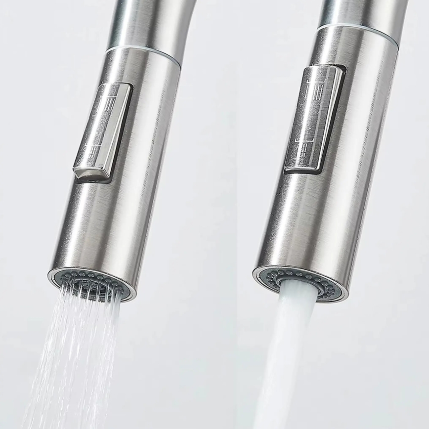 REA-B7564 - ECO FRESH köksblandare 37,5 cm med utdragbar handdusch och integrerat vattenfilter, nickel