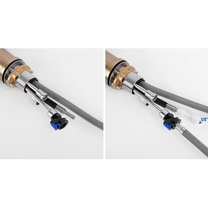 REA-B7564 - ECO FRESH köksblandare 37,5 cm med utdragbar handdusch och integrerat vattenfilter, nickel