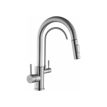 REA-B7564 - ECO FRESH köksblandare 37,5 cm med utdragbar handdusch och integrerat vattenfilter, nickel