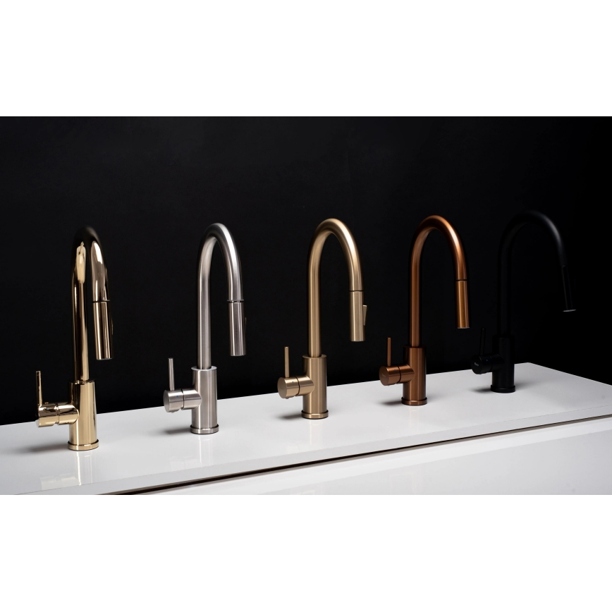 REA-B9148 - Köksblandare med utdragbar handdusch FRESH 39,5 cm borstad guldfinish