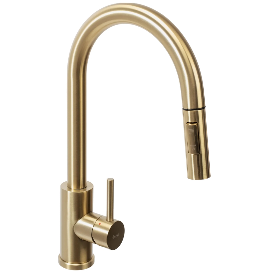 REA-B9148 - Köksblandare med utdragbar handdusch FRESH 39,5 cm borstad guldfinish