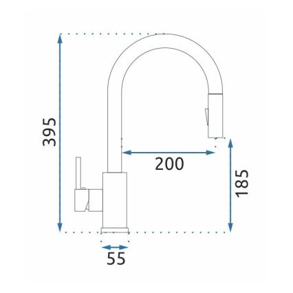REA-B9148 - Köksblandare med utdragbar handdusch FRESH 39,5 cm borstad guldfinish