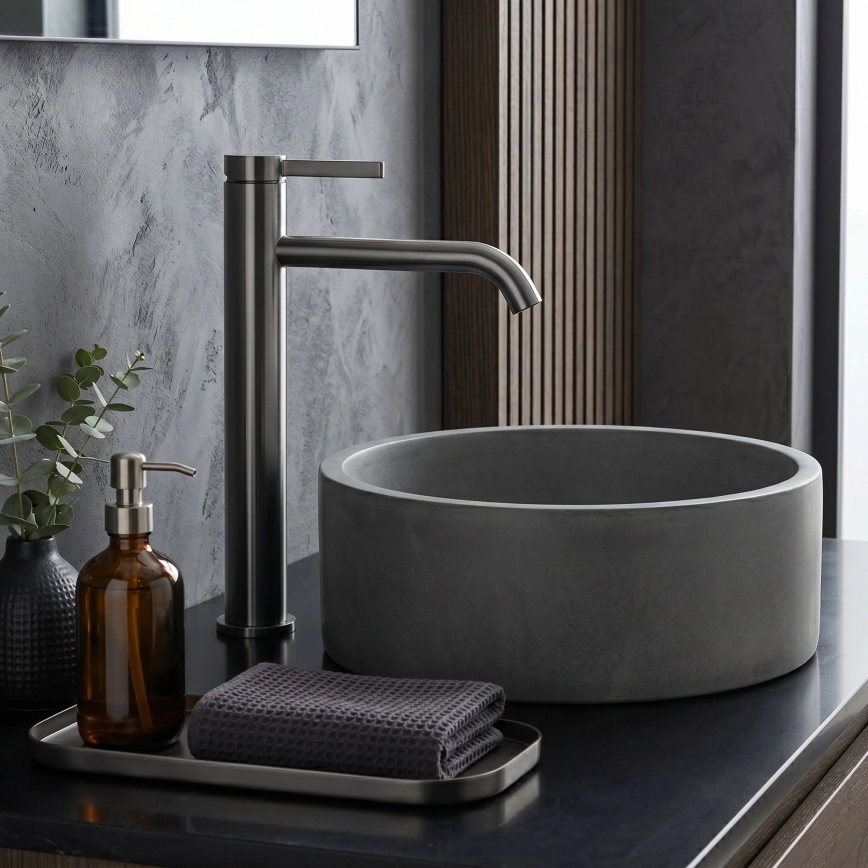 REA-B9322 - Tvättställsblandare RIVO 28 cm, titanutförande