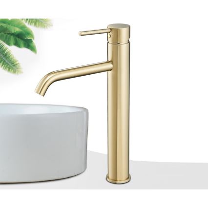 REA-B9409 - Tvättställsblandare LUNGO 28 cm, guld