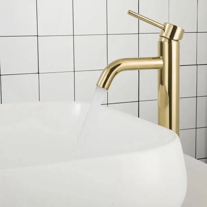 REA-B9409 - Tvättställsblandare LUNGO 28 cm, guld