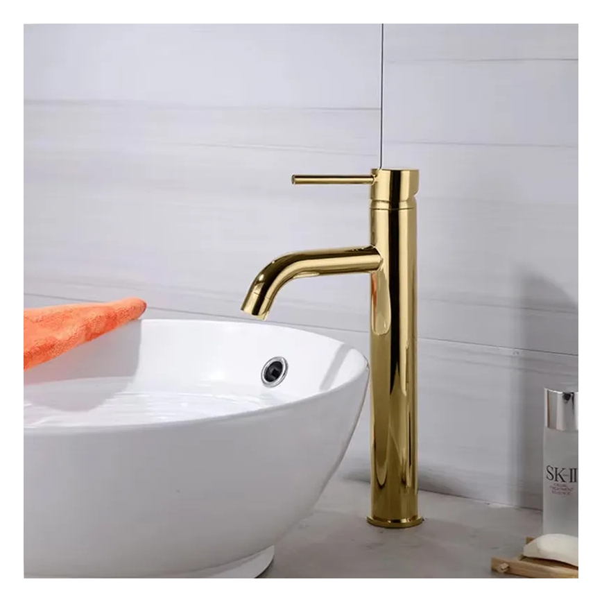 REA-B9409 - Tvättställsblandare LUNGO 28 cm, guld