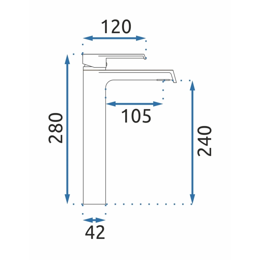 REA-B9966 - Tvättställsblandare HASS 28 cm matt svart