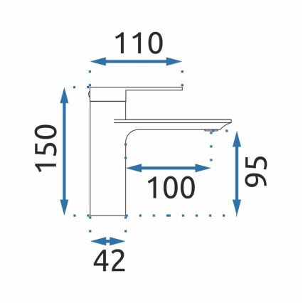 REA-B9981 - Tvättställsblandare STORM 15 cm, guldfärgad