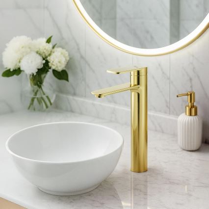 REA-B9983 - Tvättställsblandare STORM 29,5 cm, guld