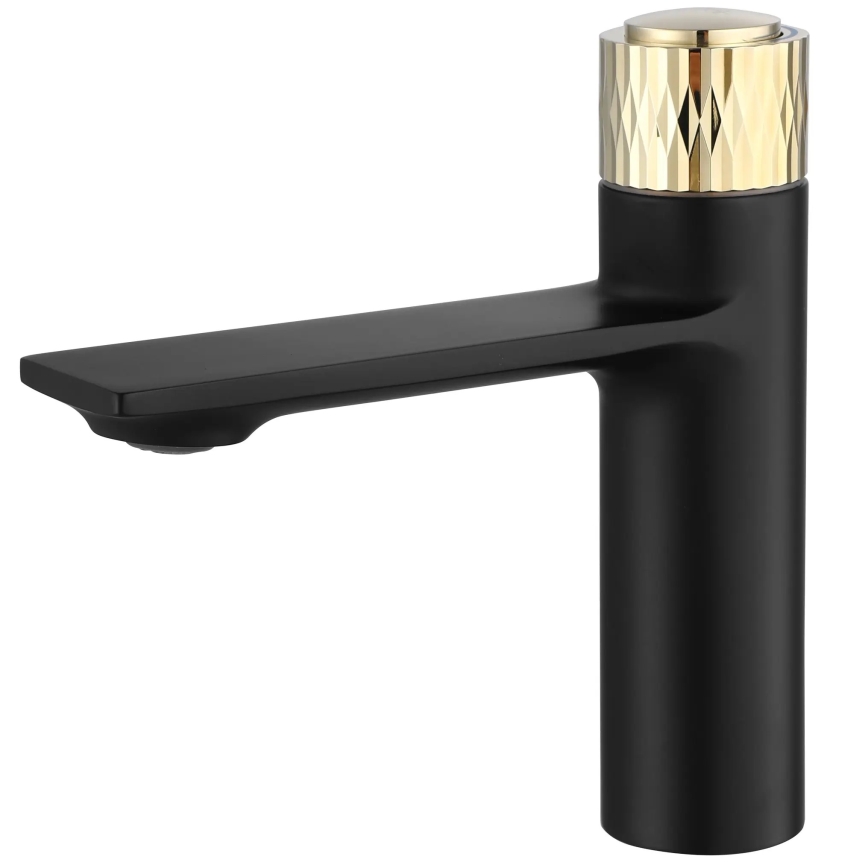 REA-B9987 - Tvättställsblandare STORM 16,5 cm svart/guld