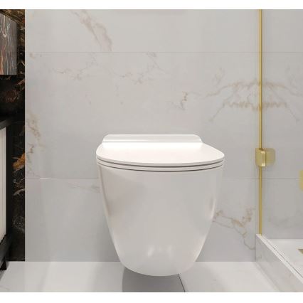 REA-C1400 - Vägghängd WC med sits CARTER RIMLESS keramik/vit