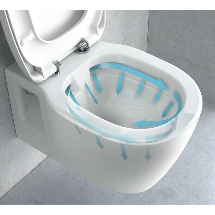 REA-C1400 - Vägghängd WC med sits CARTER RIMLESS keramik/vit