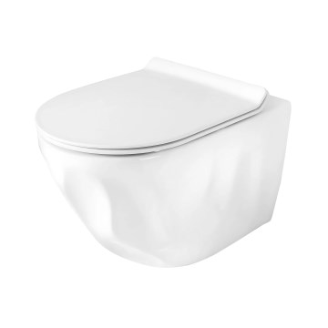 REA-C1652 - Vägghängd WC med sits GUSTAVO RIMLESS keramik/vit