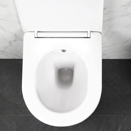 REA-C9701 - Väggmonterad WC med bidetdusch och toalettsits CARLO LUX keramik/vit