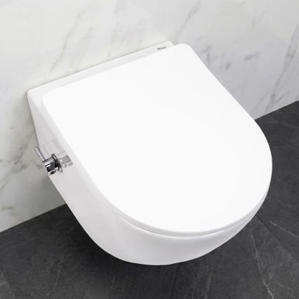 REA-C9701 - Väggmonterad WC med bidetdusch och toalettsits CARLO LUX keramik/vit