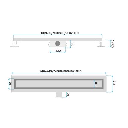 REA-G2503 - Linjär avloppsränna NEOX 80 cm i rostfritt stål