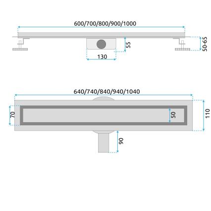 REA-G2742 - Avloppsränna NEOX PRO 70 cm, guldfärgad
