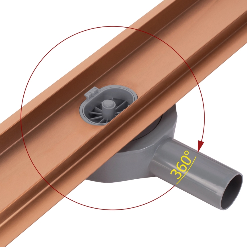 REA-G4800 - Avloppsränna NEOX PRO 60 cm borstad koppar