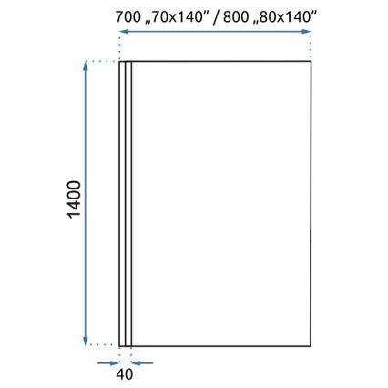 REA-K7390 - LAGOS badkarsvägg 140x80 cm svart/klart glas