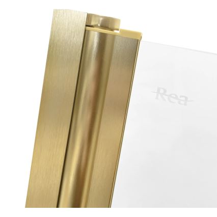 REA-K9777 - Hopfällbar badkarsvägg AGAT 140x100 cm borstad guld/klar glas