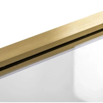 REA-K9777 - Hopfällbar badkarsvägg AGAT 140x100 cm borstad guld/klar glas