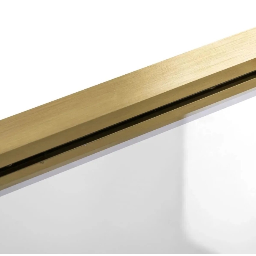 REA-K9777 - Hopfällbar badkarsvägg AGAT 140x100 cm borstad guld/klar glas