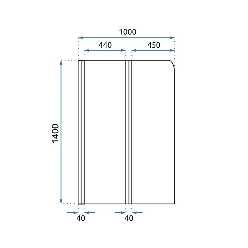 REA-K9777 - Hopfällbar badkarsvägg AGAT 140x100 cm borstad guld/klar glas