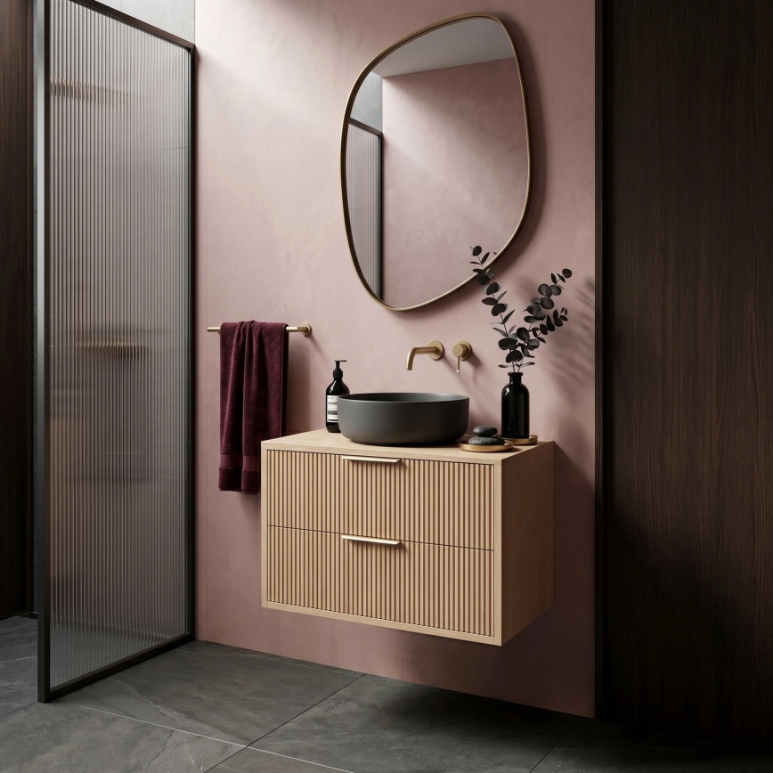 REA-M0408 - Vägghängt underskåp för handfat MONO 60x47 cm beige