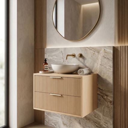 REA-M0408 - Vägghängt underskåp för handfat MONO 60x47 cm beige